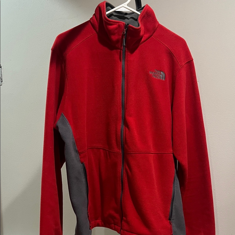 The North Face red and grey Glacier Fleece Jacket.